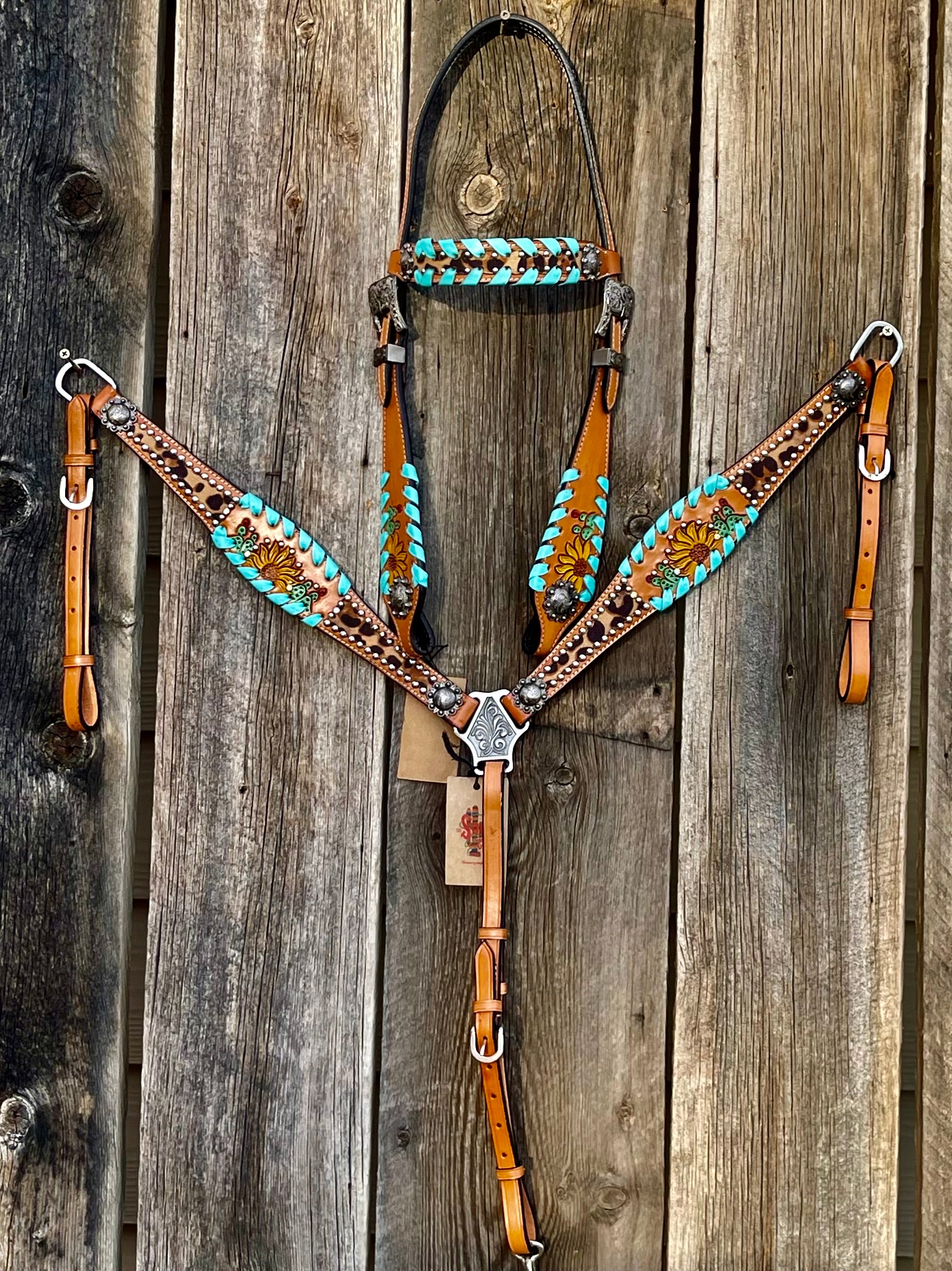 Turquoise Postre Headstall & Breastcollar