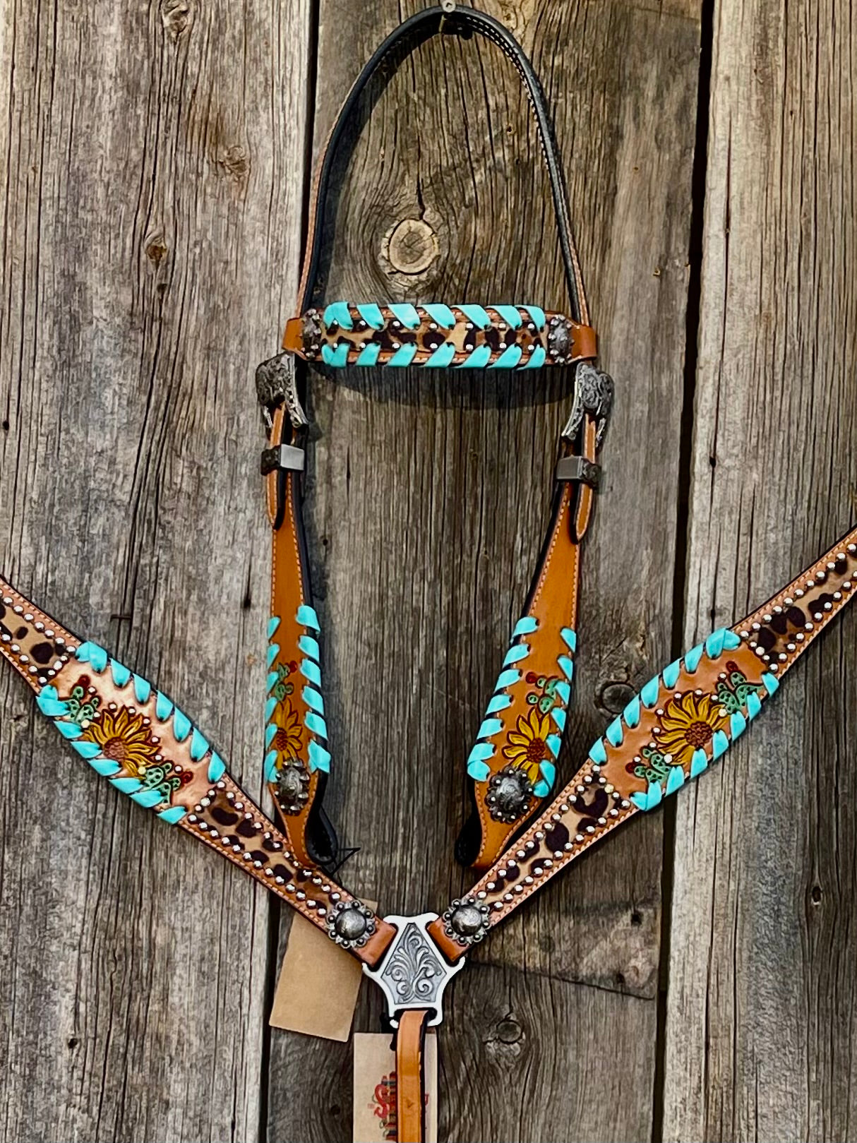 Turquoise Postre Headstall & Breastcollar