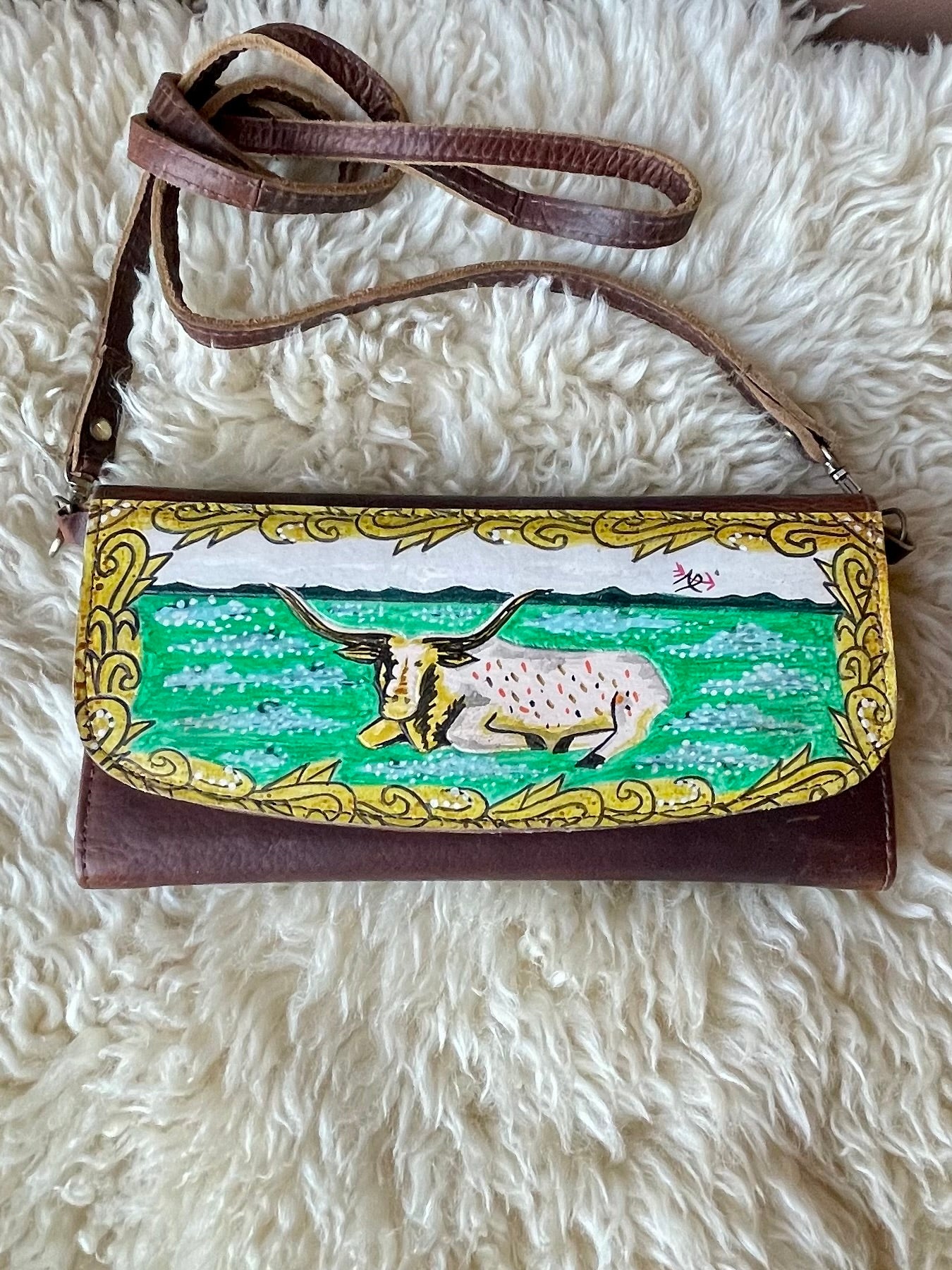 Longhorn Crossbody Wallet