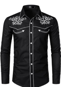 Jesse James Black Embroidery Shirt