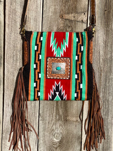 Verde & Rojo Saddle Blanket Purse