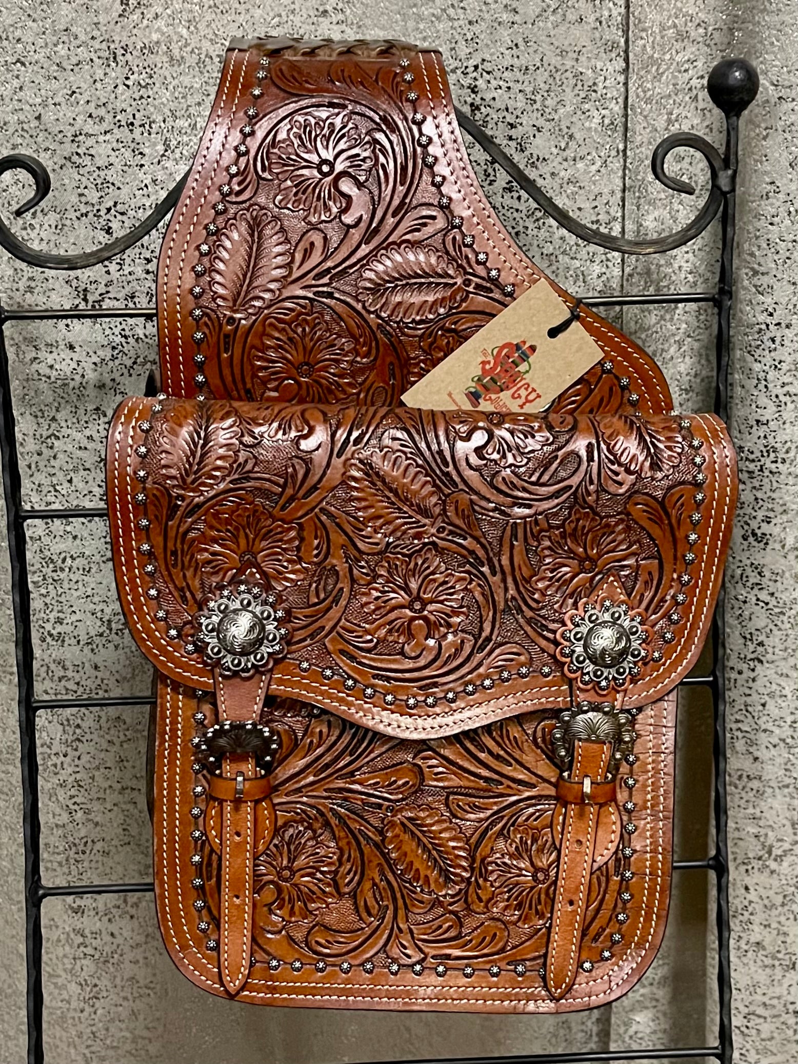 Floral Tooled Saddle Bags