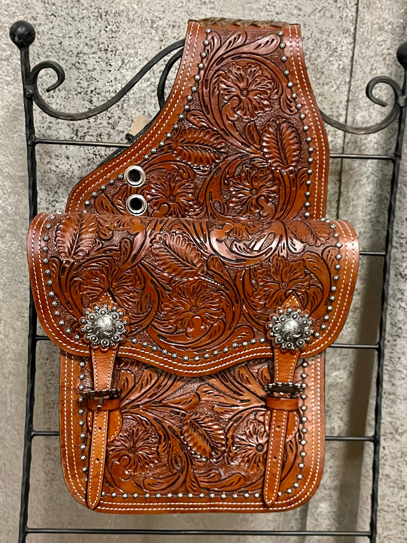 Floral Tooled Saddle Bags