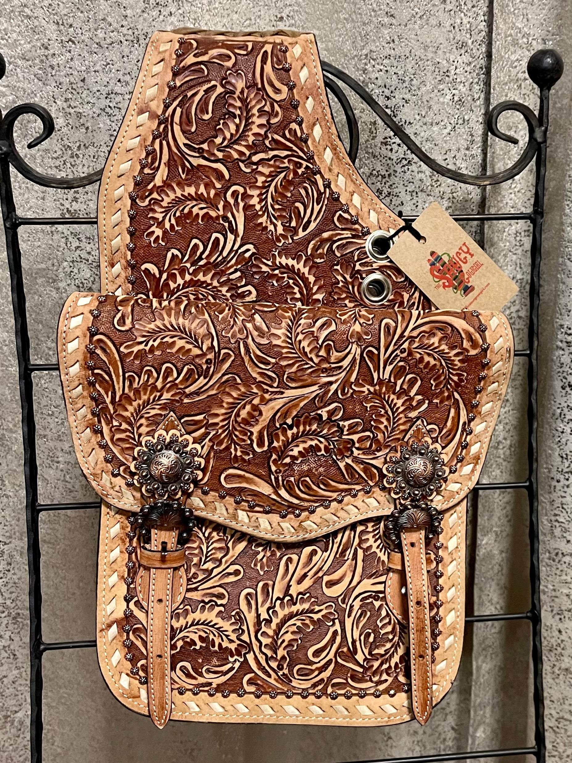 Floral Tooled Saddle Bags