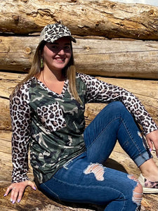 Camo & Leopard Top