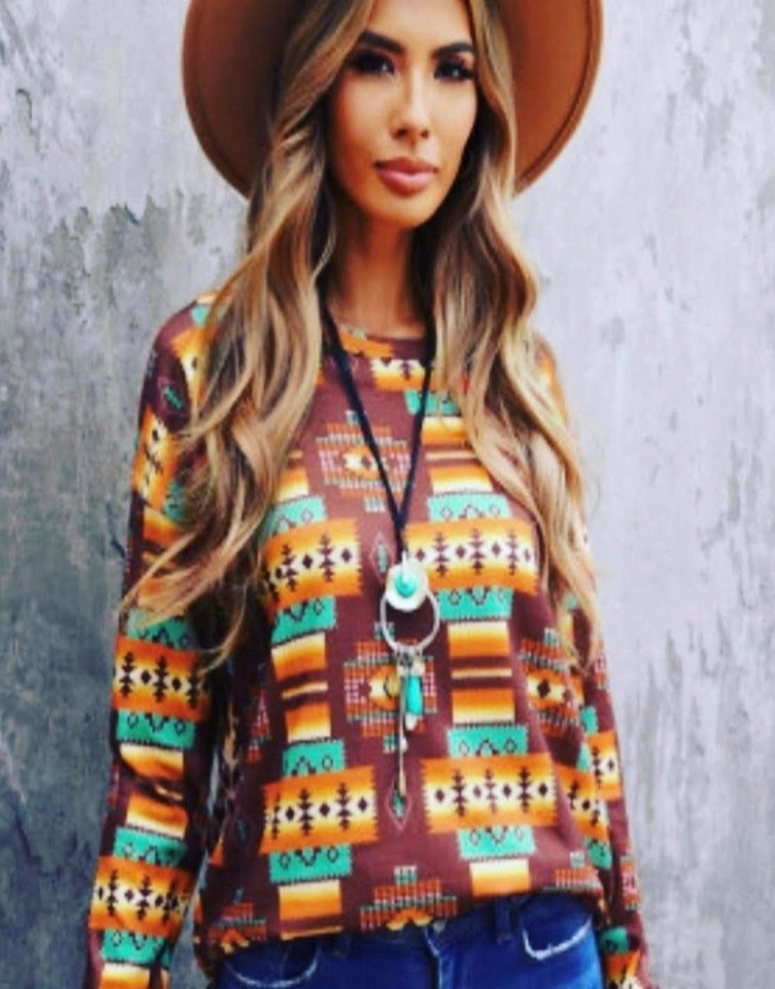 Southwest Leopard Print Top