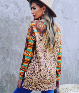 Southwest Leopard Print Top